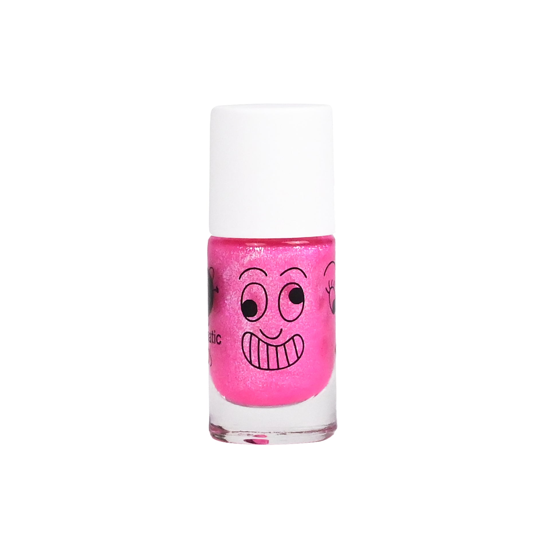 Neon Pink Glitter Kids Nail Polish Pinky without packaging