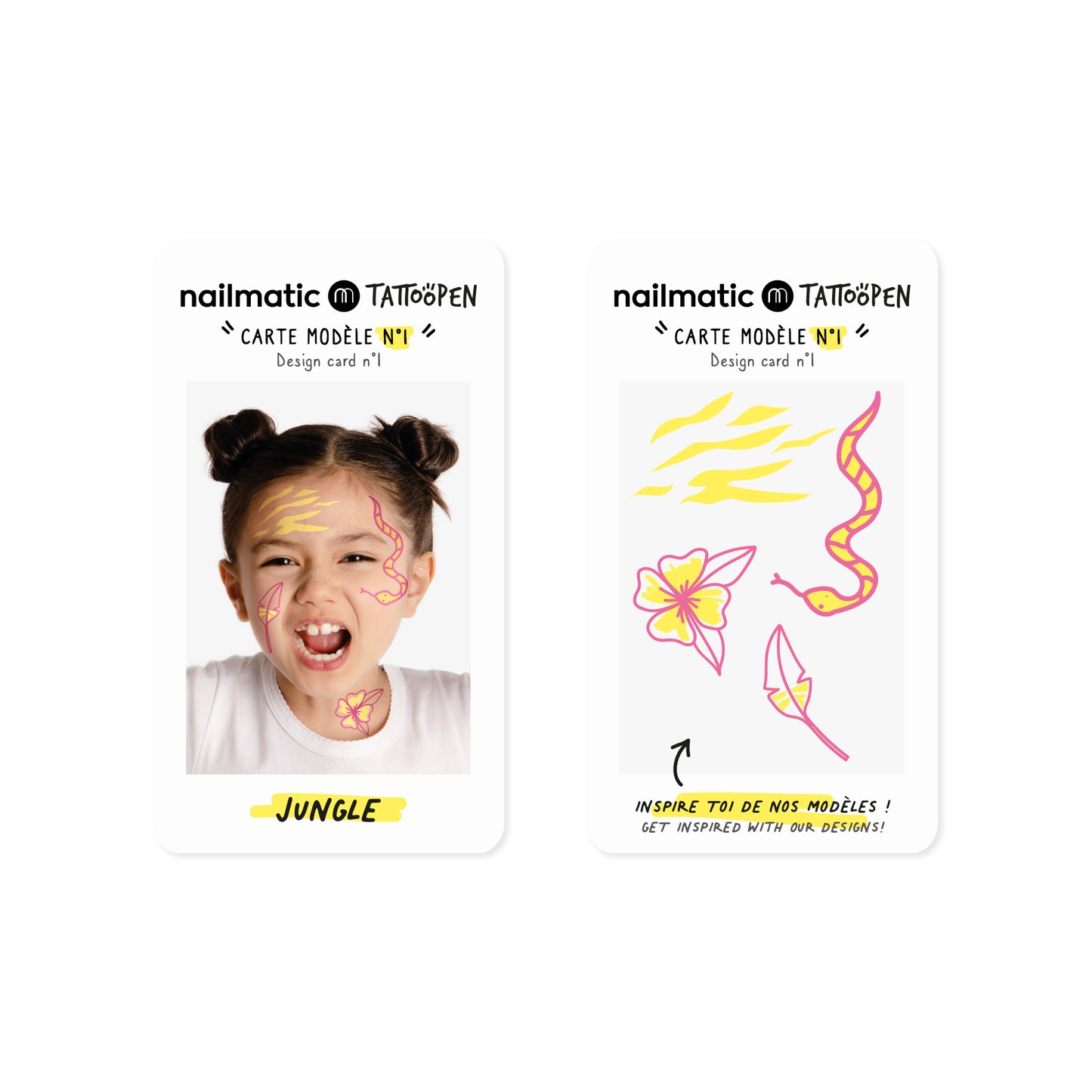 Temporary Tattoo Felt Pen Set for Kids Jungle Children Makeup with card 1