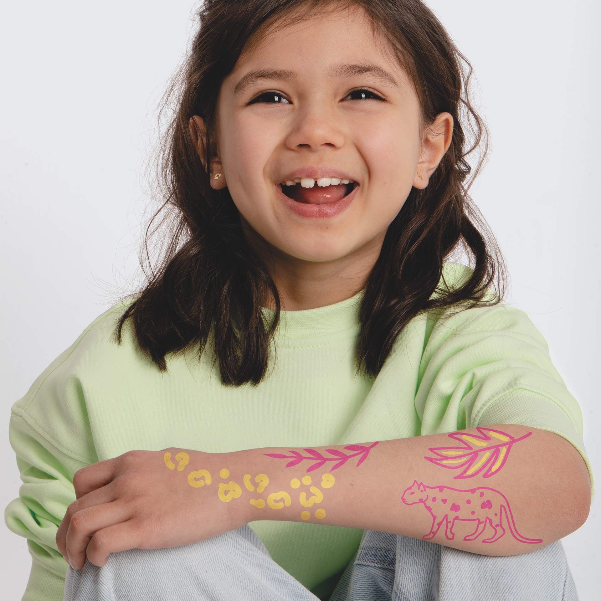 Temporary Tattoo Felt Pen Set for Kids Jungle Children Makeup 3