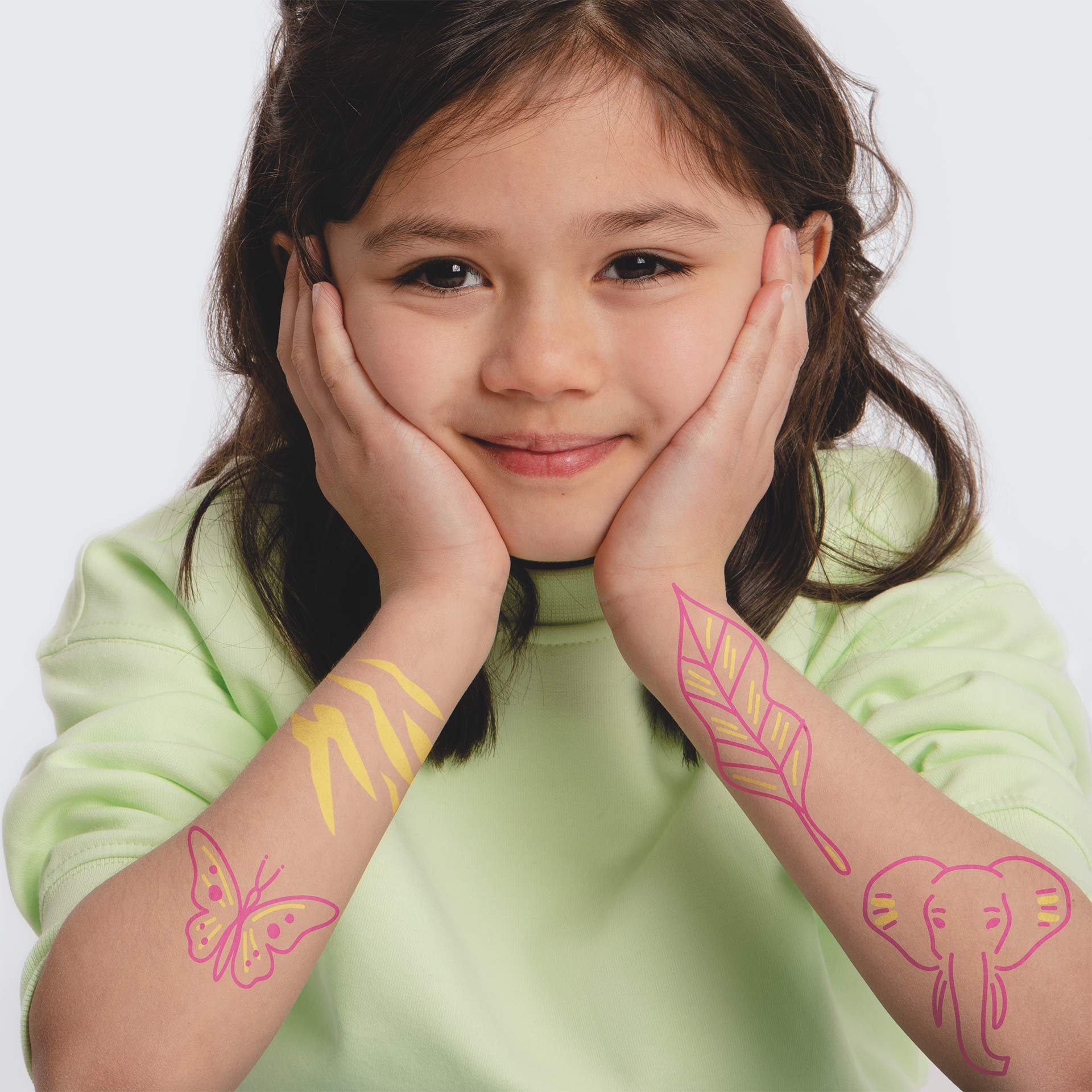 Temporary Tattoo Felt Pen Set for Kids Jungle Children Makeup 4