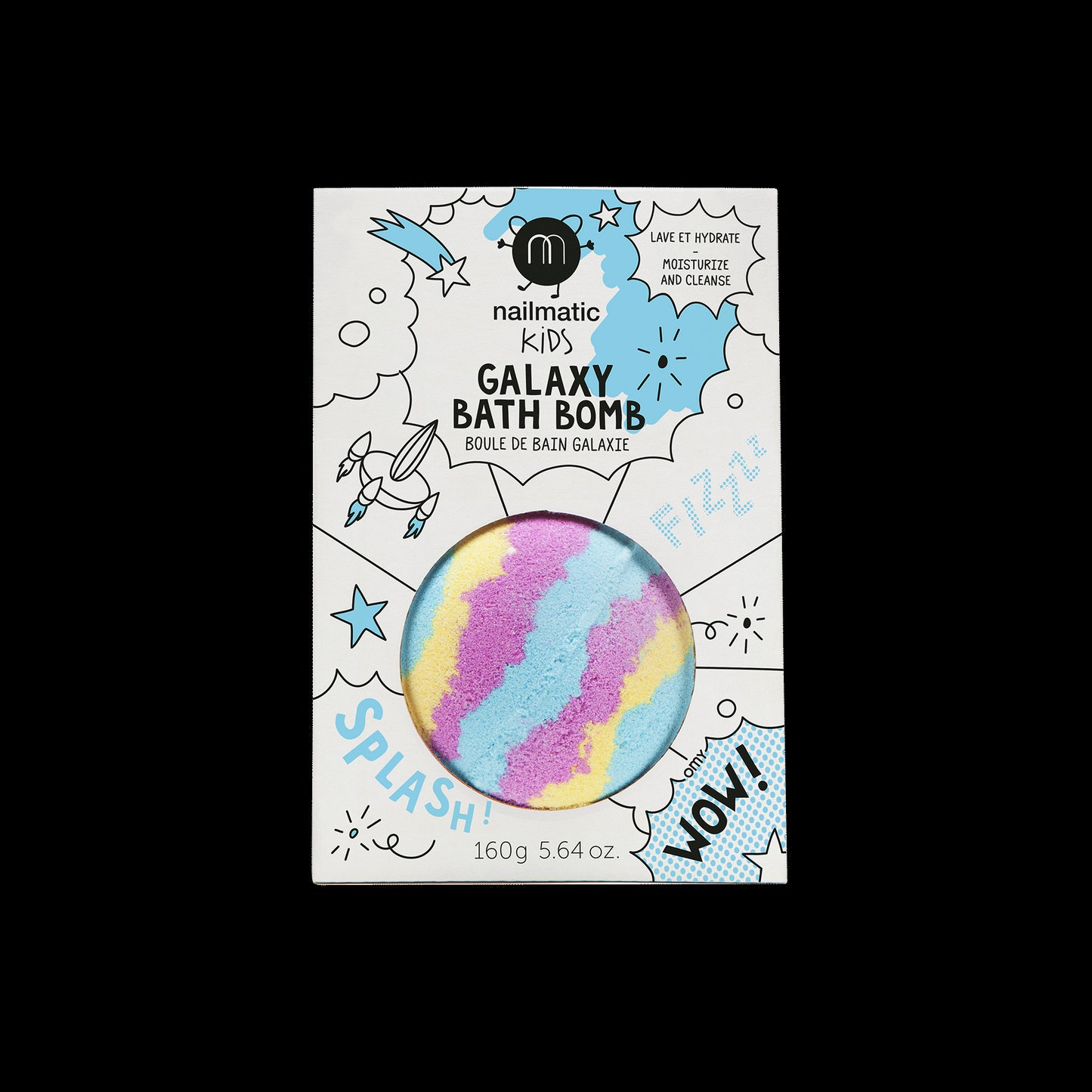 galaxy bath bomb for children with packaging nailmatic kids