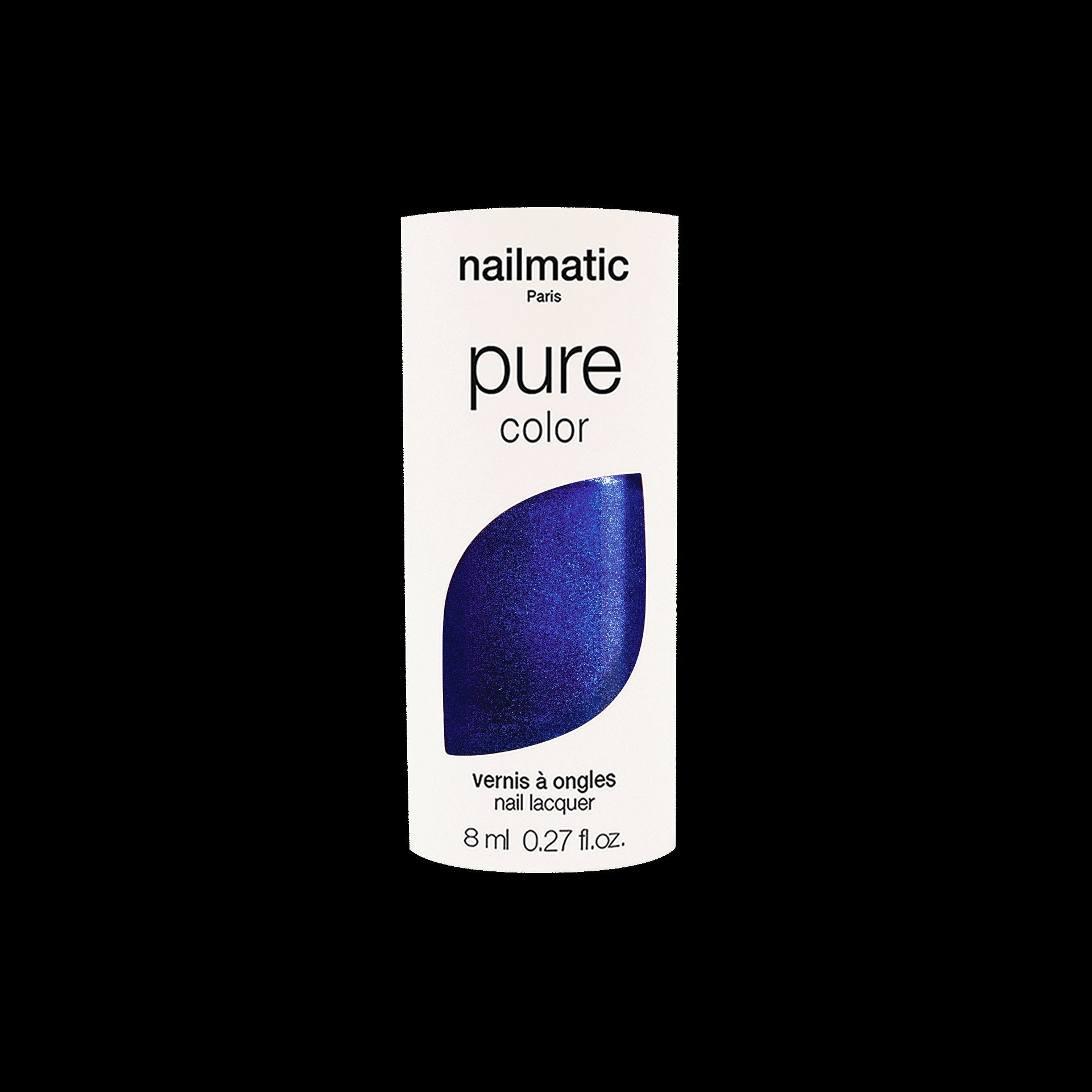 Pearly Electric Blue nail polish Azul Pure Color with packaging