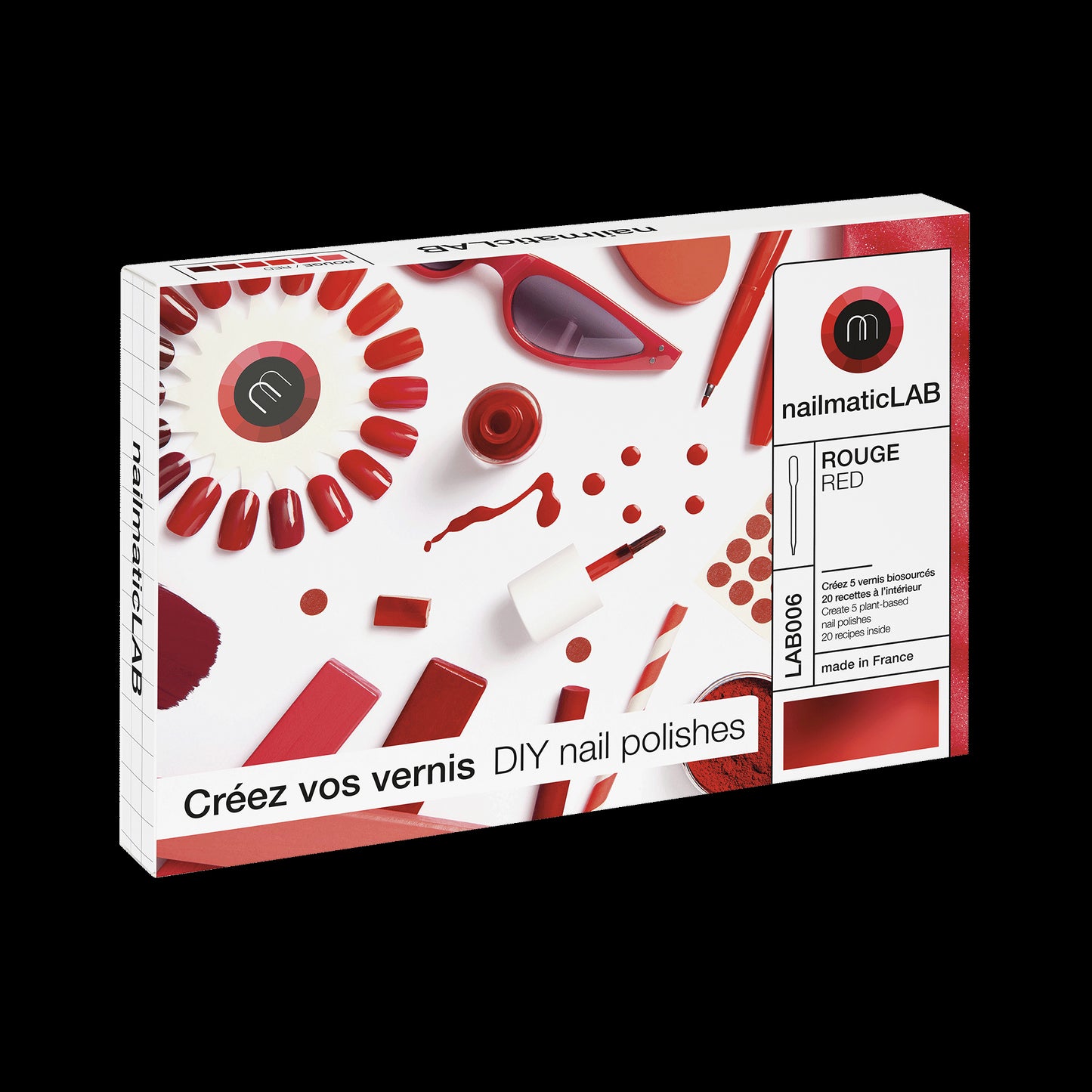 red nail polish diy kit packaging