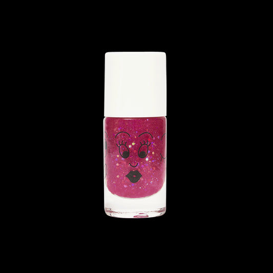 sheepy clear raspberry glitter nail polish for kids without packaging nailmatic kids