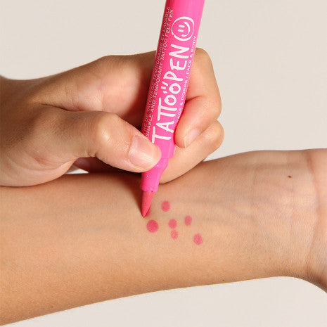 dots with pink tattoo pen kids tattoopen nailmatic kids